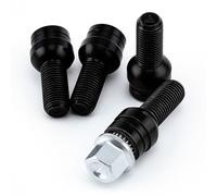 Keenso 4pcs Boulon de Roue, M14 x 1.5mm Écrou de Roue Boulon de Protection de Roue en Acier