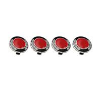 Keenso 4Pcs Cache Moyeu de Roue, Enjoliveur Central de Jante 75 Mm for Voiture (Rouge)