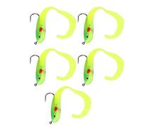 Keenso 5 PCS Appâts de Pêche, Leurres de Poisson Artificiels Faux Appâts de Leurres Souples Leurre de Pêche au Bar avec Crochet Appât(SO050-1) appât