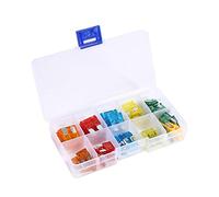 Keenso 50 pcs Assortiment de Fusibles, Boîte à Fusibles de Lame Kit Standard et Mini Lame Fusible 5A 10A 15A 20A 30A pour Voiture Bateau Camion SUV Fusibles de Remplacement