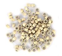 Keenso 500 Pièces de Perles D'extensions de Cheveux en Guirlandes de 5 Mm, Anneau doublé en Silicone, Micro Maillons, Perles pour Extension de Cheveux (Blond)