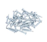 Keenso 50pcs Galvanisé en Acier en Carbone - Vis de Forage de Tête à Usage Industriel et Domestique (Tête plate)
