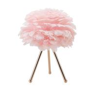 Keenso Abat-jour en plumes d'oie, luminosité réglable, contrôle tactile, veilleuse pour décoration d'atmosphère de mariage (rose)