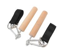 Keenso Accessoires de Traction, Poignées de Traction en Bois de Hêtre et en Fer, Barres de Préhension Portables pour l'Entraînement du Haut du Corps, Force des Doigts, des Poignets, de l'avant-bras,
