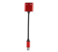 Keenso Adaptateur audio 2 en 1 de type C pour P20/P20 Pro, câble MIC Micorner avec grande compatibilité téléphones, rouge