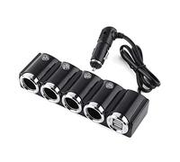 Keenso Adaptateur d’Alimentation, Répartiteur pour Allume-Cigare 4 Prises 12V / 24V Adaptateur Double Chargeur de Voiture USB