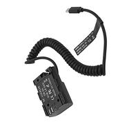 Keenso Adaptateur d'alimentation de Coupleur CC de Batterie Factice Entièrement décodé, Alimentation Externe en Plastique pour Une Alimentation Stable, pour 60D 80D, Port D'entrée de Type C,