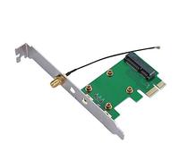 Keenso Adaptateur de Carte PCI-E à PCI-E à pour la Carte Réseau sans Fil, Conception de Réserve D'antenne, Support FL/IPX à RP-SMAWIFI RF Cable, s'adapte à Divers Systèmes D'exploitation