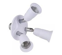 Keenso Adaptateur de Douille D'ampoule E27, Répartiteur Pratique à 3 Têtes pour une Grande Couverture Intérieure et Extérieure, Matériau ABS + Métal Durable pour Base de Photographie, Home Studio