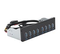 Keenso Adaptateur de Panneau Avant USB3.0 8 Ports avec Une Alimentation pour L'extension de L'ordinateur PC, adapté à Ceux Qui Ont Besoin de Plus de Ports USB Avant
