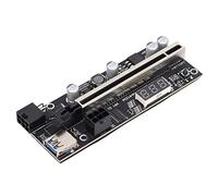 Keenso Adaptateur D'exploitation GPU Stable à Carte de Carte PCI E avec Affichage de Température pour Mine AIT Coin 1x à 16x Câble D'extension
