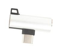 Keenso Adaptateur USB C vers 3,5 Mm Adaptateur Casque en Alliage d'aluminium de Type C vers 3,5 Mm Lecture 2 en 1 et Chargement Double Décodage pour Smartphones (Silver)