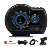 Keenso Affichage Tête Haute, OBD2 + GPS 11V-18V Jauge Intelligente Voiture HUD Compteur de Vitesse Alarme Turbo RPM pour Camion de Voiture Compteur de Vitesse