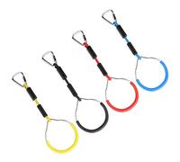 Keenso Anneaux de Gymnastique, Construction en Fer et ABS, Parfaits pour l'escalade des Enfants et l'entraînement du Haut du Corps, 4 Pièces avec Options Colorées et capacité de Charge de 120 Kg