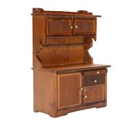 Keenso Armoire à Butte de Maison de Poupée Jouable, Bibliothèque Miniature en Bois de Bouleau, Cuisine, Salon avec Portes Doubles, Utilisation Polyvalente, Ambiance Améliore, Conception Exquise,
