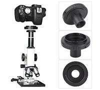 Keenso Bague D'adaptation D'objectif de Microscope en Métal pour Appareil Photo Om, Bague D'adaptation Noire Amovible pour Oculaire à Monture en T de 23,2 Mm, Surface Lisse, pour Les Amateurs de