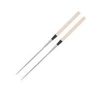 Keenso Baguettes à Sushi Japonaises en Acier Inoxydable, Isolation Thermique, Manche en Bois pour la Cuisine Domestique, qualité Alimentaire 304 Antirouille, 1 Paire (L)