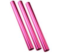 Keenso Bâton de Course de Relais, 3 pièces en Alliage d'aluminium Relais d'athlétisme bâton de Relais de Sport bâton de Course Accessoires de Jeu de Sport(Rose) Fournitures d'athlétisme