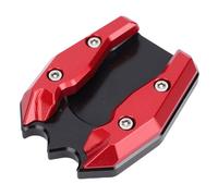 Keenso Béquille de Moto Pad, Moto Kickstand Extender Pad Agrandisseur CNC en Alliage D'aluminium Anti Dérapage côté Support Extension Plaque Pad Remplacement pour Xmax300 2013 2025 (Rouge)