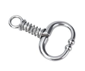 Keenso Bilne de Bilan de Bilan Lumière en Acier Inoxydable Bague de Nez de Taureau avec Ressort pour Vaches et Taureaux à Lait (Petit Anneau de Nez de Taureau Printemps W)