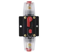 Keenso Bloc de Distribution de Fusibles, Disjoncteur Audio Stéréo 12-24 V 125 A, Support en Ligne de Fusible à Récupération Automatique pour Bateau de Voiture