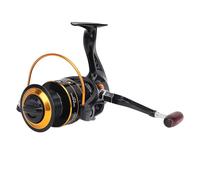 Keenso Bobine de Pêche, Bobine de Rotation de Bobine Alliage en Aluminium Haute Résistance avec Poignée Pliante pour Une Utilisation à Gauche et Droite