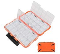Keenso Boîte de matériel de pêche, organisateurs en ABS et boîte de Rangement pour appâts leurre Torage boîte de pêche Grand pour Les Amateurs de pêche(Orange)