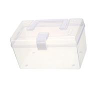 Keenso Boîte de rangement à main transparente, grande capacité, organisateur efficace pour le bureau à domicile, organisateur de bureau transparent pour fournitures de bureau et cosmétiques (petit)