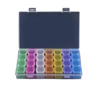 Keenso Boîte de rangement en plastique avec 28 compartiments pour nail art, perles de bijoux, vitrine pour l'organisation des salons de manucure, magasins d'artisanat, cosmétiques, tablette, 18 x 12 x