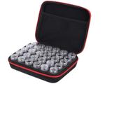 Keenso Boîte de rangement transparente avec 30 emplacements pour broderie, étui durable pour le rangement, les pilules, etc. (rouge)