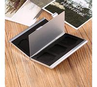 Keenso Boîte de Support de Carte SD Étui en Aluminium Léger Protecteur Durable 6pcs Cartes Mémoire Étui de Transport Amateurs de Photographie Alliage D'aluminium et EVA Argent 3,66 X 2,36 X 0,39
