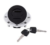 Keenso Bouchon de Réservoir Moto Couvercle de Bouchon d'Essence en Aluminium avec 2 Clés