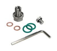 Keenso Bouchon de Vidange D'huile Moteur, Bouchon de Vidange surdimensionné en Acier Inoxydable, Kit de Réparation de Filetage de Carter D'huile avec clé Hexagonale, Joint Torique (M14.1-1.5x15mm)