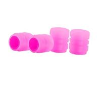 Keenso Bouchons de Valve de Pneu Lumineux, Caoutchouc de qualité Supérieure Brillant dans l'obscurité, Couvercles de Tige de Valve de Roue Automatique avec Protection Contre la (Pink)