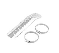 Keenso Bouclier Thermique de Moto, Pare Chaleur Cache de Silencieux D'échappement De Moto Housse Heel Cache d'Isolation Thermique du Tuyau d'Echappement pour Moto(Silver)