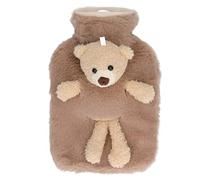 Keenso Bouillotte avec Motif Ours en Peluche, Multifonctionnelle pour L'arthrite et la Relaxation Musculaire du Corps, capacité de 1000 Ml, Conception à Large Bouche (BROWN)