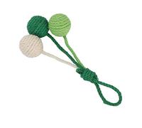 Keenso Boule de Jouet de Chat de Sisal, Boule Sûre de Chat de Sisal de Laisse de Mastication pour l'usage d'intérieur (Vert Blanc