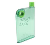 Keenso Bouteille D'eau Plate Transparente Mince de 420ml, Bouteille Réutilisable en Plastique Portable pour le thé, les Jus de Fruits et la Soupe Froide (GREEN)