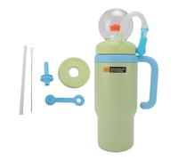 Keenso Bouteille d'eau pour Enfants, Tasse de Consommation de Consommation Isolée en Acier Inoxydable de 710 ML / 24 Oz avec Poignée de Poignée pour Voyages en Plein Air (Green)