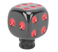 Keenso Bouton de Levier de Levier de Vitesses en Dés, Dice Shig Shift Head Resin Gear Gear Shifting Lever Transmission Transmission Shift Head Universal For pour la Plupart des Voitures (noir rouge)