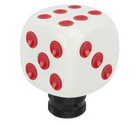 Keenso Bouton de Levier de Levier de Vitesses en Dés, Dice Shig Shift Head Resin Gear Gear Shifting Lever Transmission Transmission Shift Head Universal For pour la Plupart des Voitures (Rouge blanc)