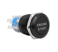 Keenso Bouton poussoir de démarrage et d'arrêt du moteur voiture 12 V Universel En alliage zinc d'aluminium Noir
