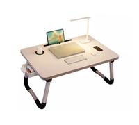 Keenso Bureau de Lit pour Ordinateur Portable, Plateau Portable Pliable pour canapé, Lecture, Manger, Table de Lit Ergonomique avec Porte-gobelet, Tiroir pour Tablette, Téléphone, Idéal pour