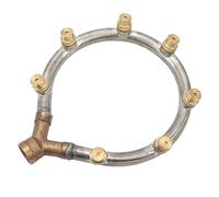 Keenso Buse Annulaire Multifonctionnelle en Cuivre Durable, Buse D'atomisation en Acier Inoxydable pour L'irrigation Agricole du Jardin, 3 Joints Noirs, Facile (7 Tête)