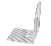 Keenso Butoir de livre robuste et épais en acrylique pour la bibliothèque à domicile, organisateur de livres stable en forme de L avec aspect brillant (vague transparente)