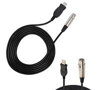 Keenso Câble Adaptateur USB XLR 2,8M avec Lumière LED pour Enregistrement sur Ordinateur - Plug and Play, adapté aux Utilisateurs //