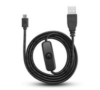 Keenso Câble d'alimentation, avec Interrupteur Marche/arrêt, Câble de 1 M de Longueur Compatible avec Interface USB A/M et Micro USB 5P/M pour Modules en Noir