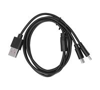 Keenso Câble de Charge 2 en 1 Câble de Charge Multiple USB vers Type-C pour 2, Léger et Compact pour de Hautes Performances, Noir 39 Pouces 1,0 Oz