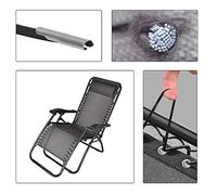 Keenso Câble de Remplacement Universel pour Chaise Zero Gravity - Kit de Réparation Facile à Installer avec Lacets élastiques pour Chaises Longues - Matériau de Haute qualité (Black)