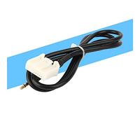 Keenso Câble de serrage Aux Audio White de qualité supérieure - Haute durabilité - 100 cm de long - Fil noir avec pince blanche pour intérieur de voiture - 1 adaptateur d'interface audio de 3,5 mm